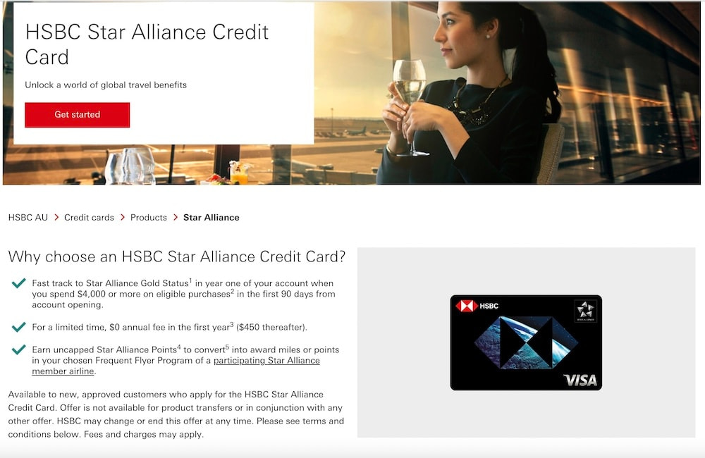 HSBC Star Alliance Credit Card Landing Page