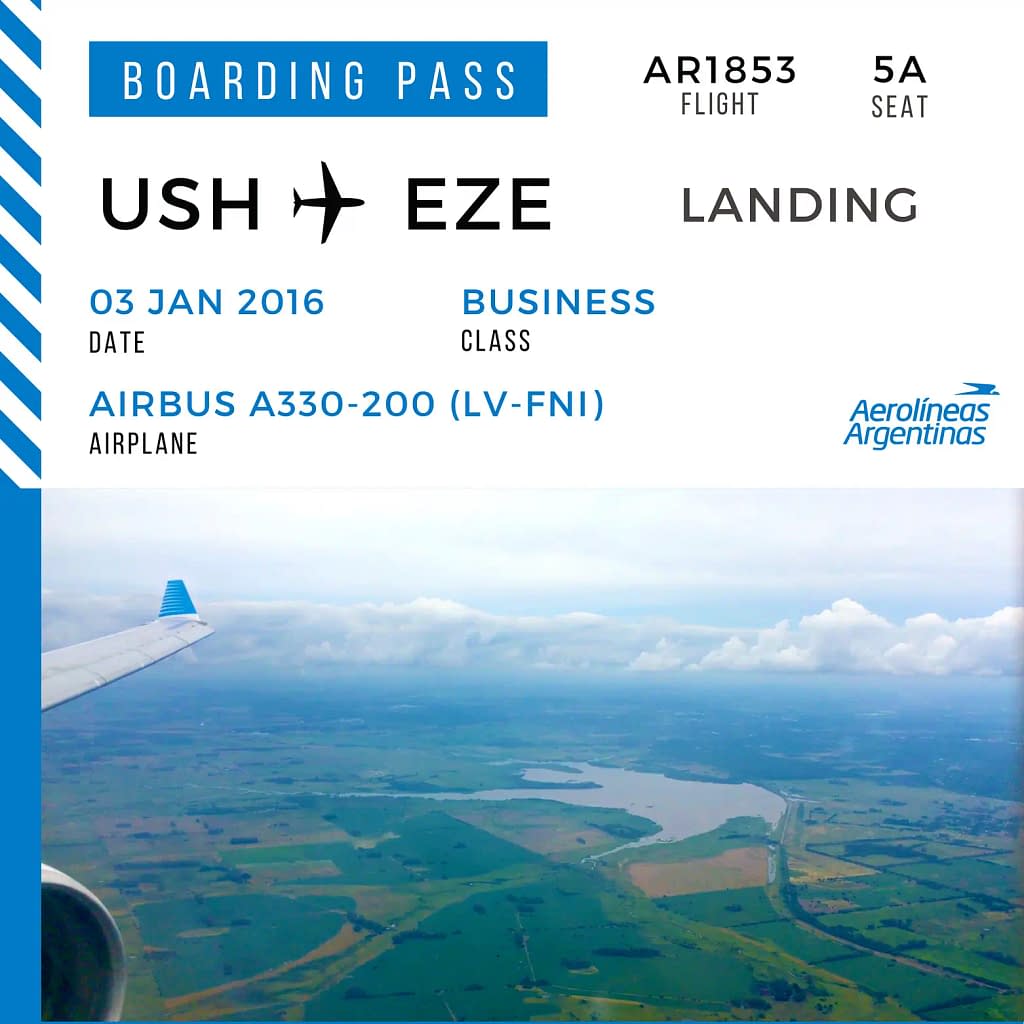 AirLapse Aviation NFT: USH to EZE Landing