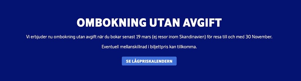 SAS Covid-19 Booking Flexibility
