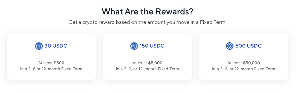 Get up to 500 USDC in Rewards with Nexo Fixed term