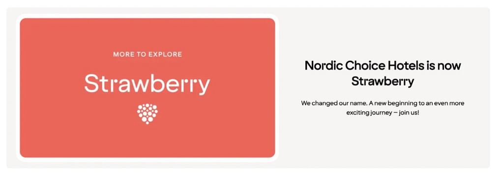 Nordic Choice Hotels is now Strawberry