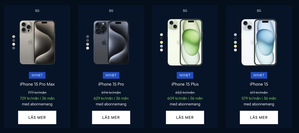 Tele2 iPhone 15 Deals (2023)