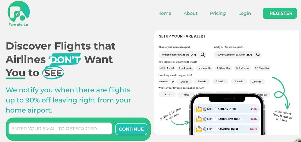 FareAlerts: New service to monitor error fares, powered by AI (farealerts.co)