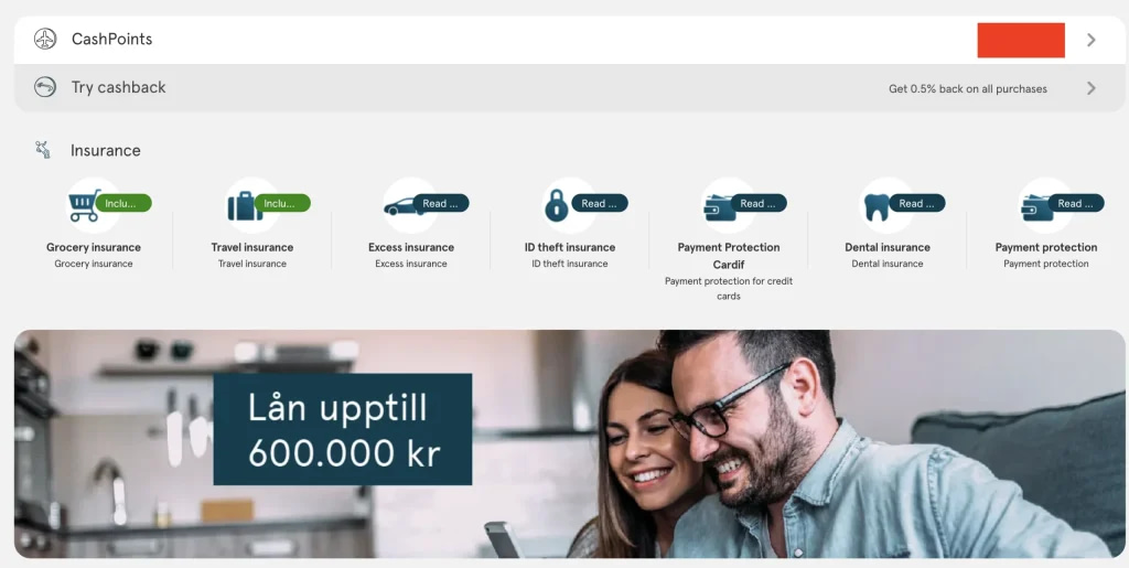 Bank Norwegian Dashboard: Cashpoints and Insurances