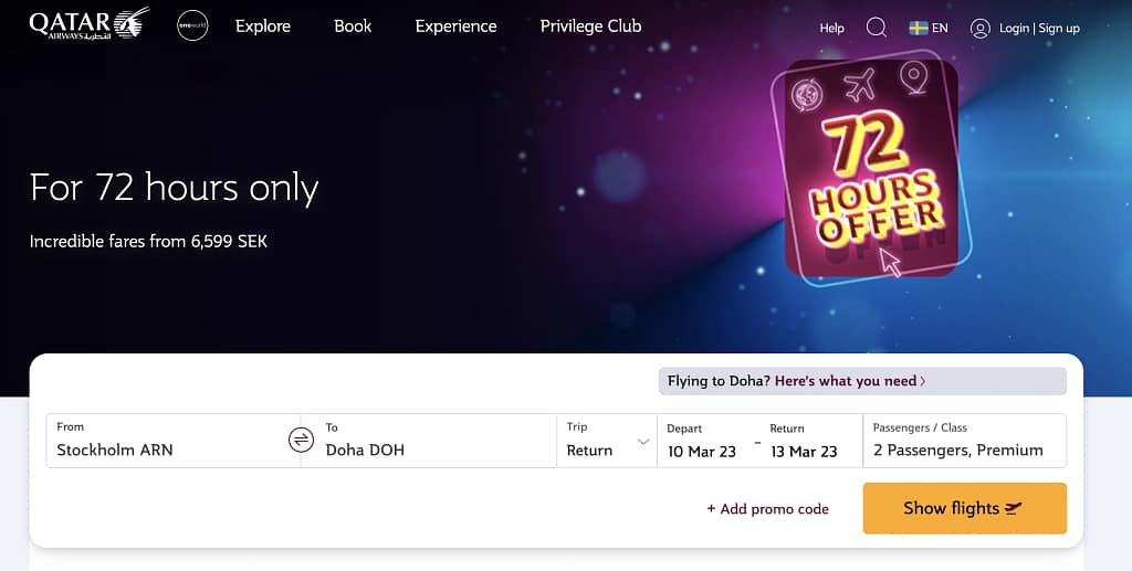 Qatar Airways FLASH SALE February 2023 (Only For 72h!) | AirLapse