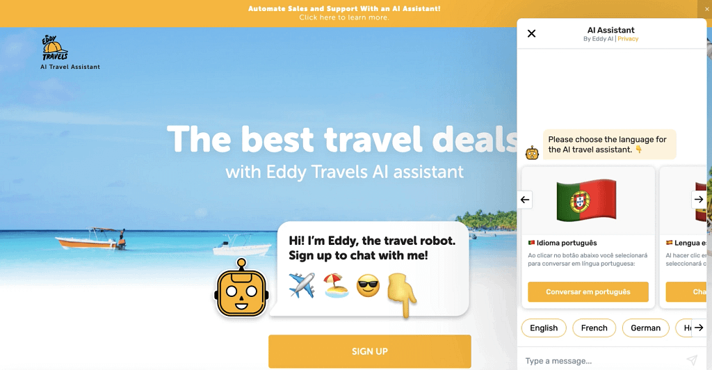 Eddy Travels AI Travel Assistant (2023)