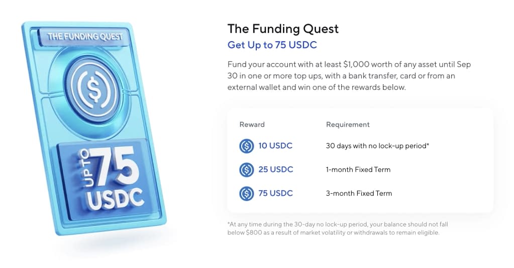 Nexo Funding Quest (Get 75 USDC). One of Nexo Quests 2023