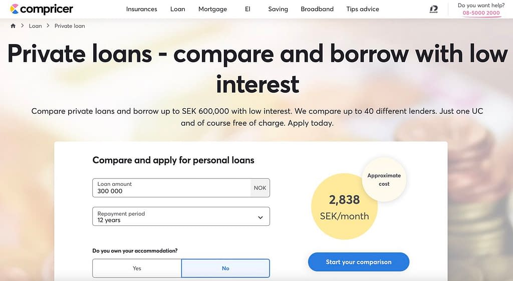 Compricer (Best Way to Compare Personal Loans in Sweden)