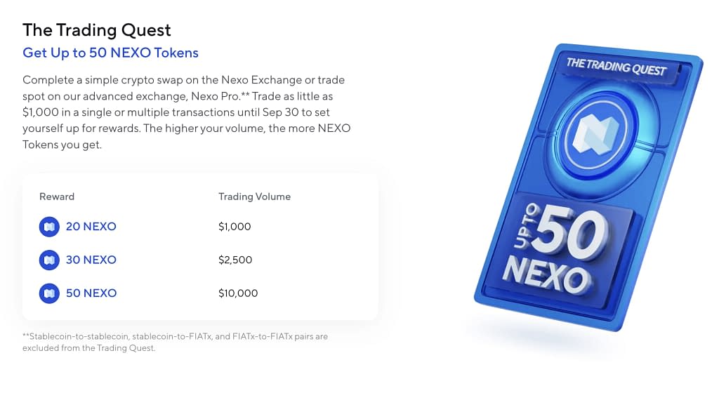 Nexo Trading Quest 2023 (Get up to 50 NEXO)