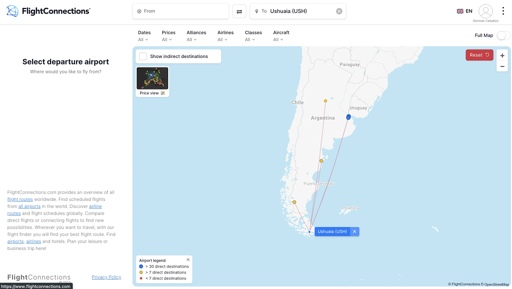 Flightconnetions: What airlines fly to Ushuaia in 2023?