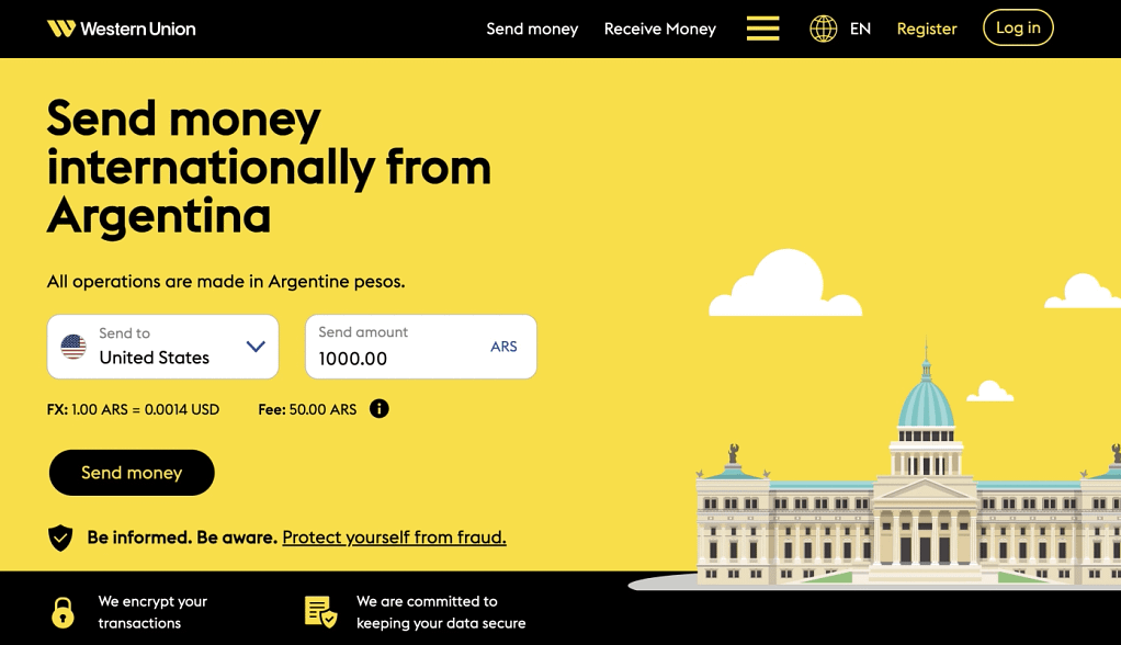 Western Union: one of the best ways to send money to Argentina
