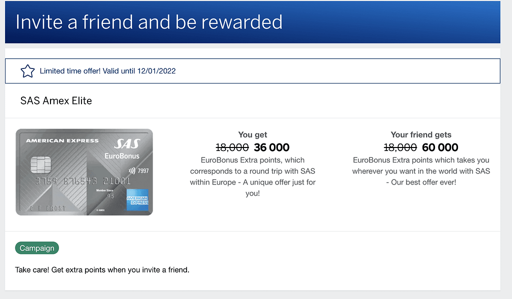 SAS Amex Offer