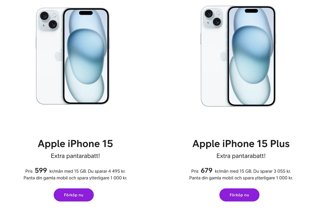 Telia iPhone 15 Deals (2023)