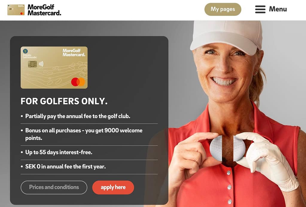 MoreGolf Mastercard: A collaboration between EnterCard and the Swedish Golf Association