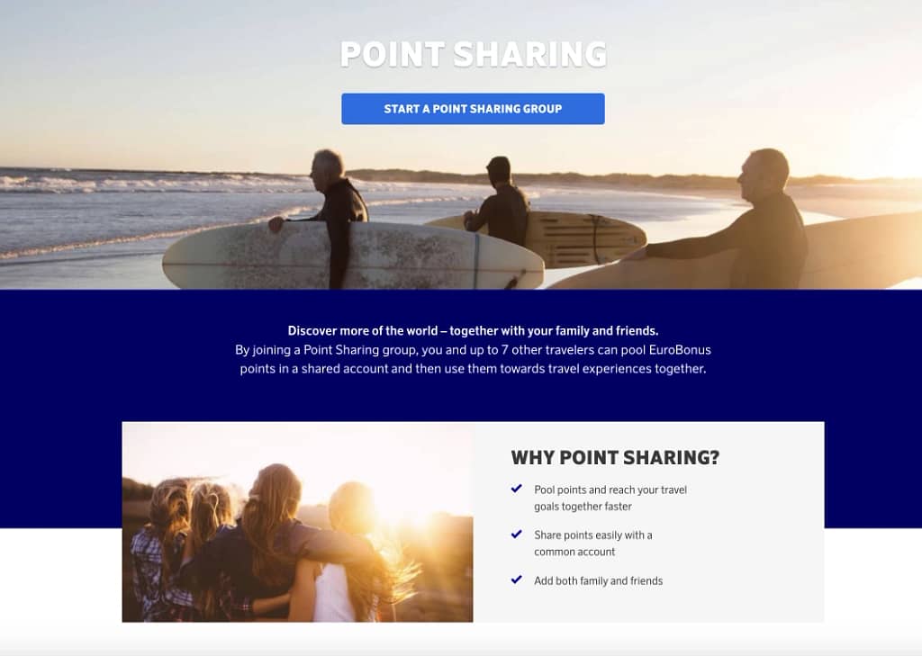 SAS EuroBonus Point Sharing (Family Pooling)