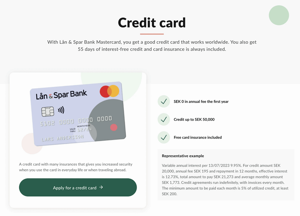 Lån Och Spar Bank Kreditkort (2023)