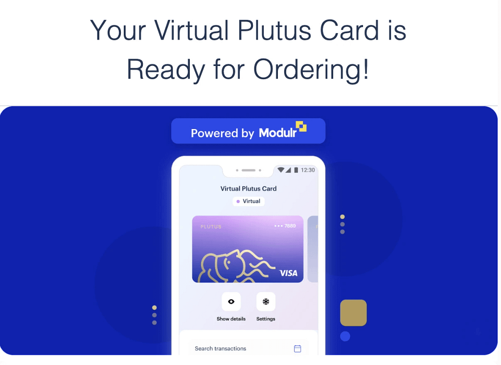 How to order the new Plutus virtual card (2023) - Notification