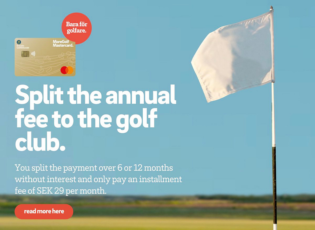 MoreGolf Mastercard: Split your Golf Club's annual fee