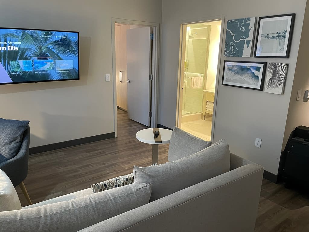 Element Miami Brickell Review 2023 - 1 Bedroom Suite Room (sofa)