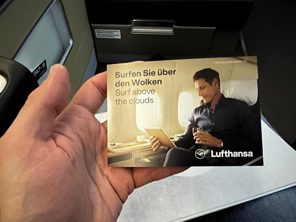 Lufthansa 747-8 First Class in 2023 - WIFI voucher 2