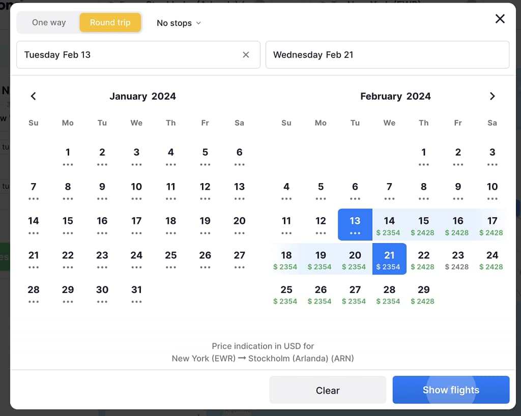 FlightConnections check prices dates
