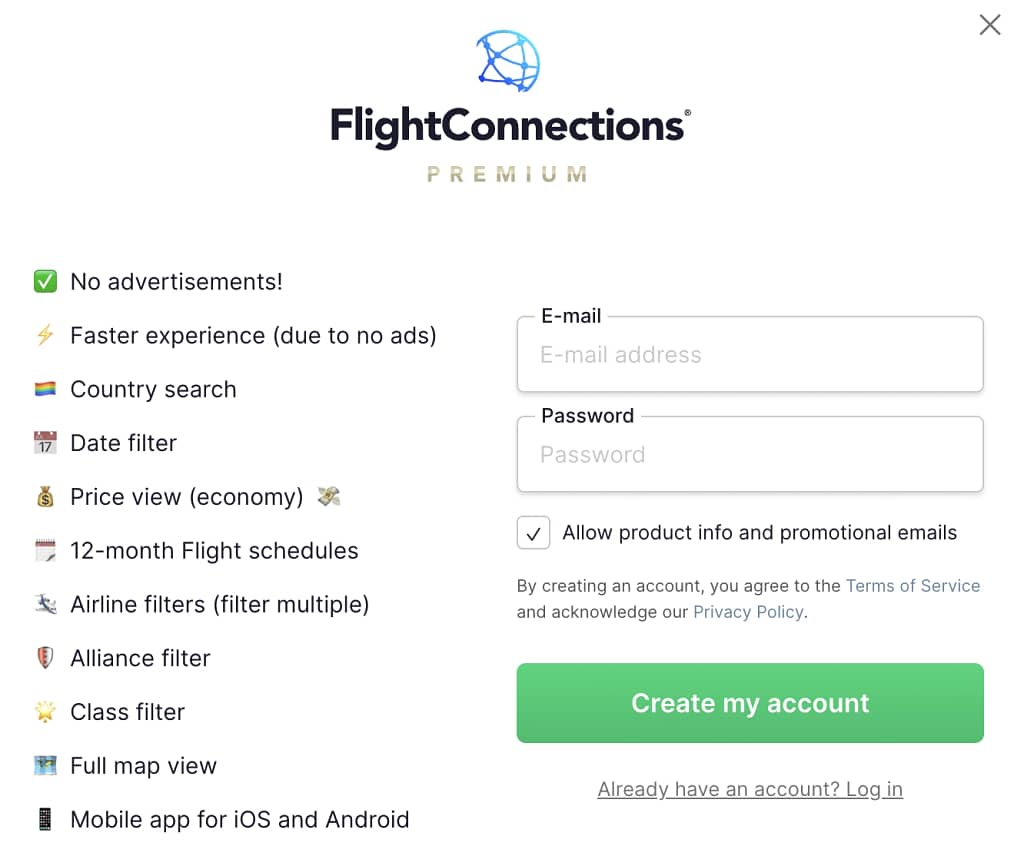 FlightConnections premium