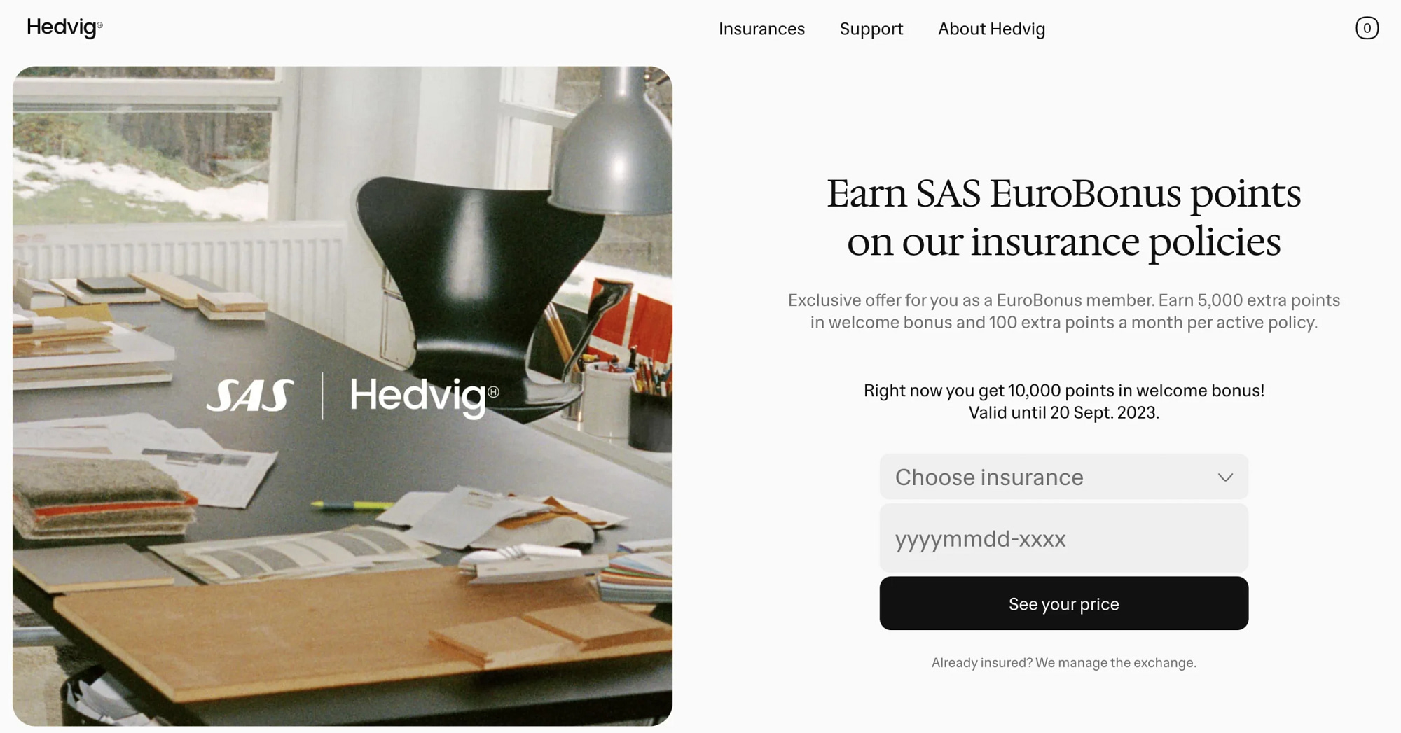 Get 10000 SAS EuroBonus Points With Hedvig Insurance