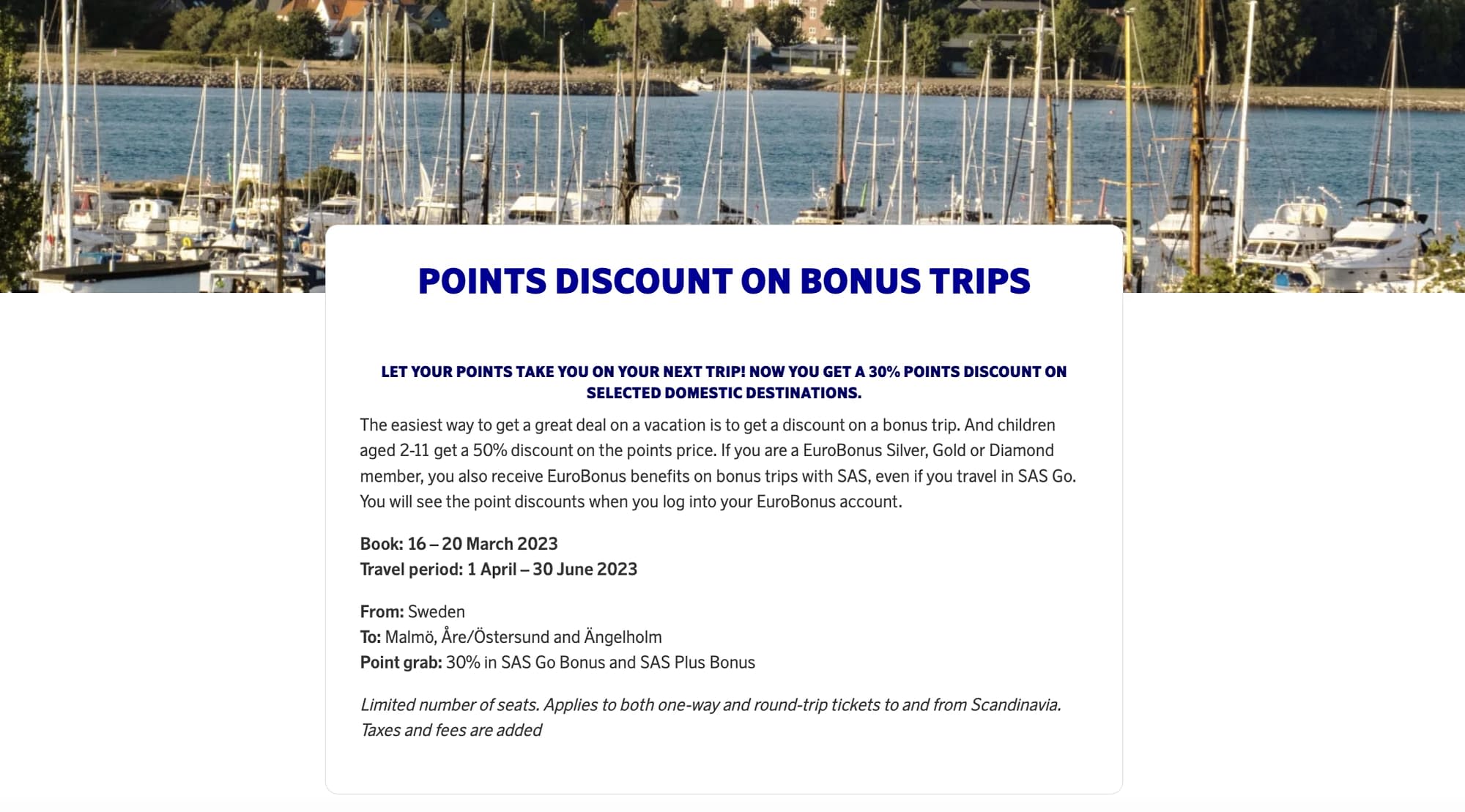 SAS EuroBonus Points Discount (2023)