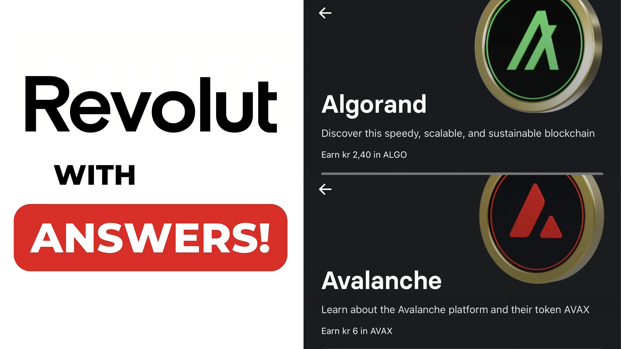 Revolut Lear and Earn Avalanche and Algorand Courses Answers