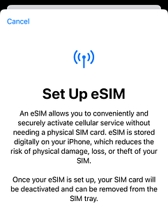 Setting up a travel eSIM on iPhone