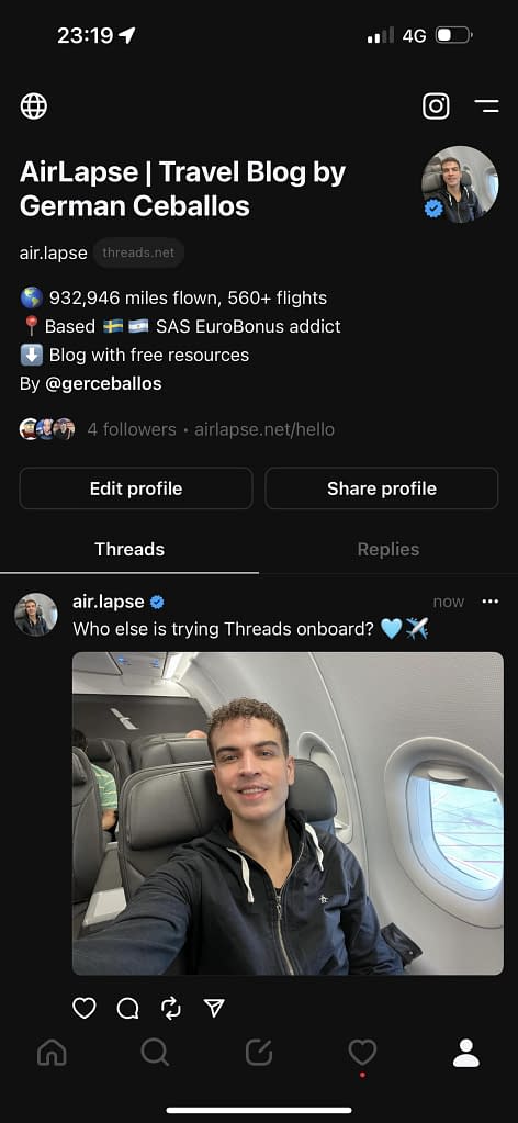 AirLapse on Instagram Threads (2023)
