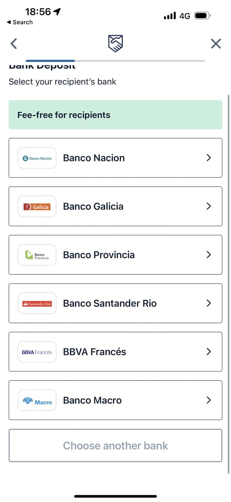 How to send money to Argentina with Remitly: Receiven Bank