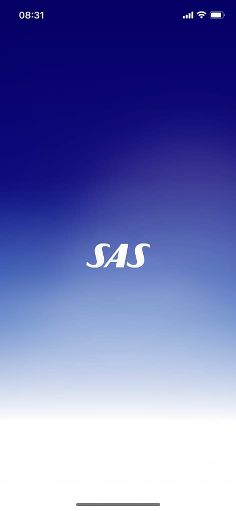 New SAS App for iPhone (2023) - Welcome Screen