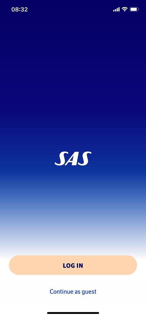 New SAS App for iPhone (2023) - Log in