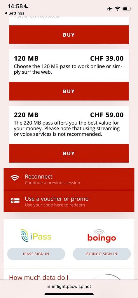 Swiss Business Class in 2023: Ridiculous WIFI on board prices (777-300ER)