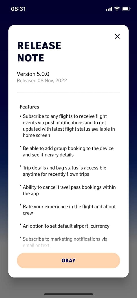 New SAS App for iPhone (2023) - New Terms