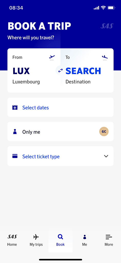 New SAS App for iPhone (2023) - Book a trip
