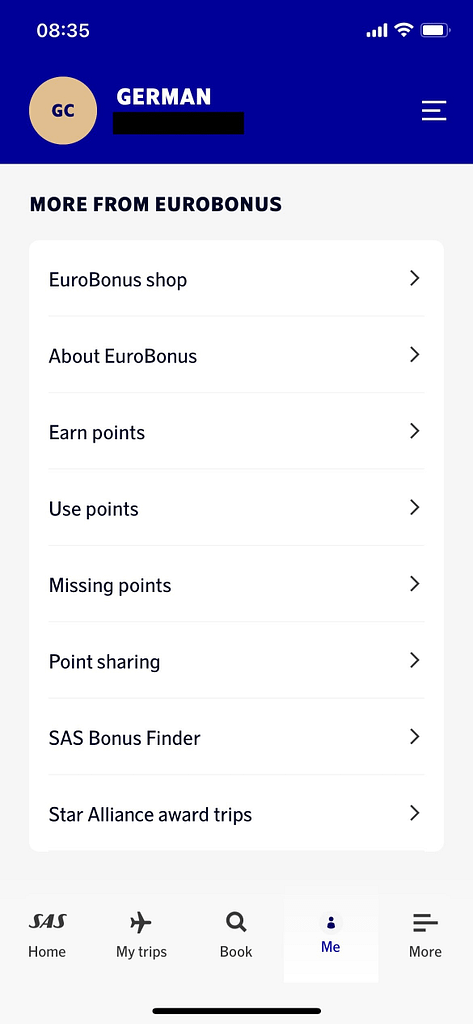 New SAS App for iPhone (2023) - More Options