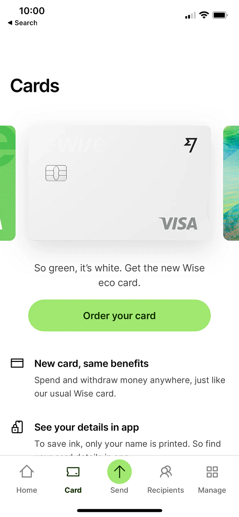 How to order the Wise eco card (2023)