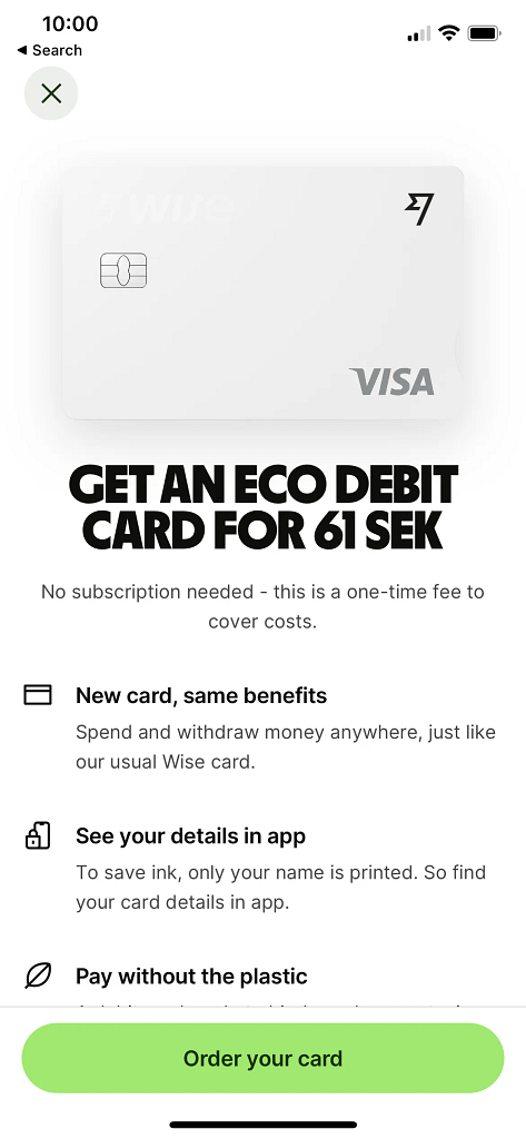 How to order the Wise eco card (2023)