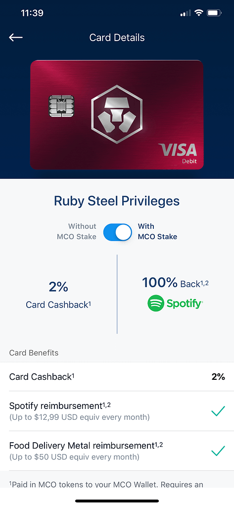 Crypto.com Ruby Steel privileges