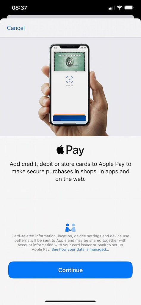 Add a card to Apple Pay