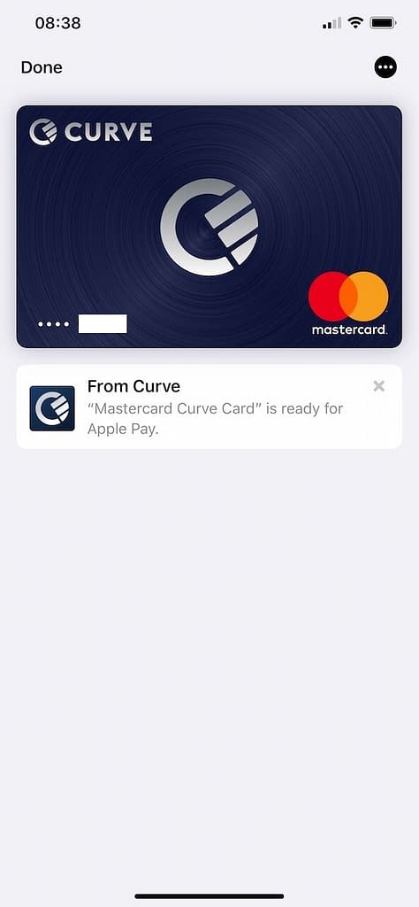 Add the Curve card to Apple Pay