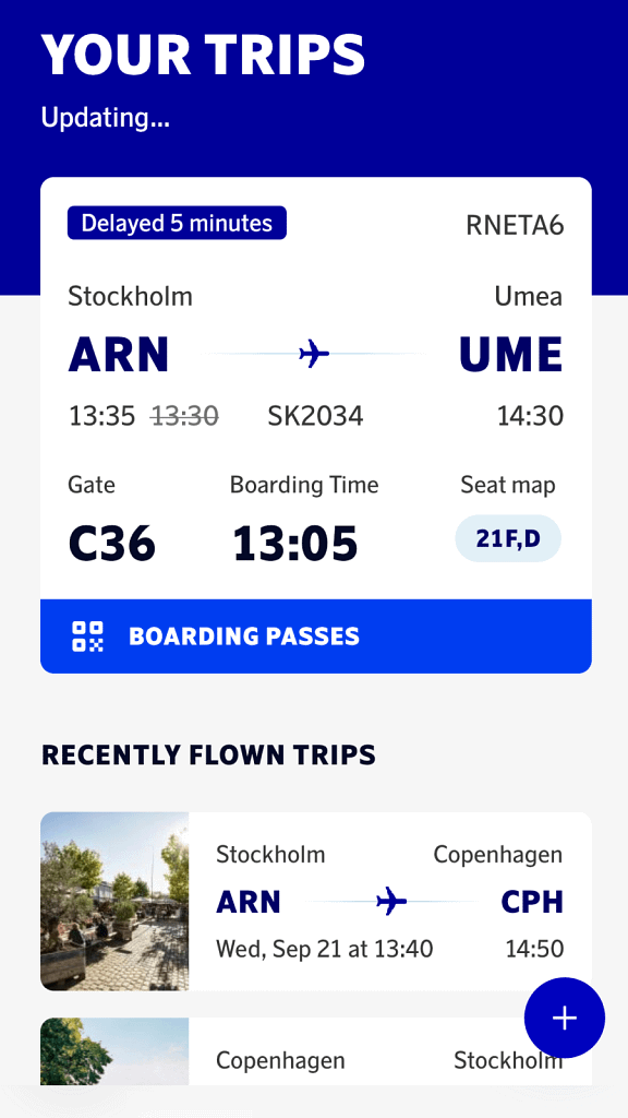 New SAS App for Android - Trips