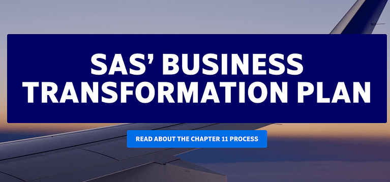 Tough times for SAS: files for bankruptcy in the US, strikes all over