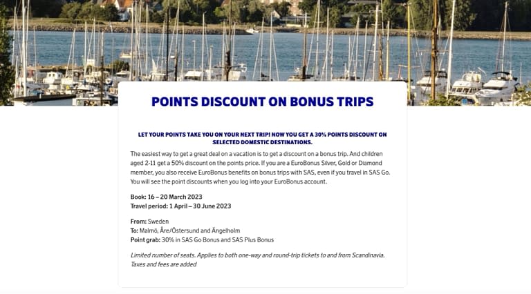 SAS EuroBonus Points Discount (2023)