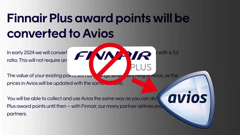 Finnair Adopts Avios In 2024: Convert Finnair Plus Points.