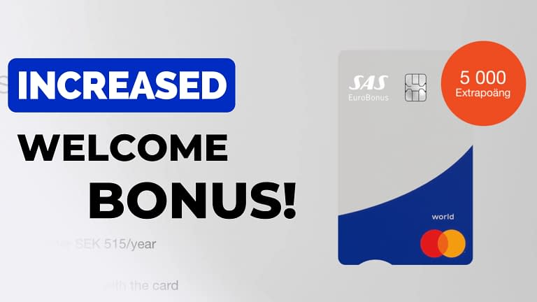 SAS EuroBonus Mastercard Increases the welcome bonus (2023)