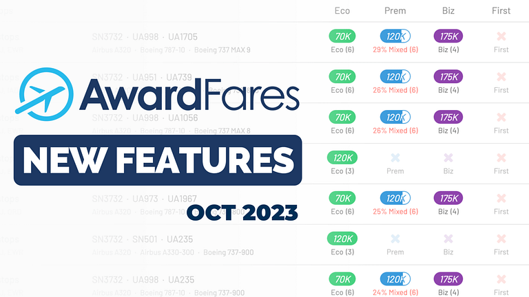 AwardFares October 2023 Update