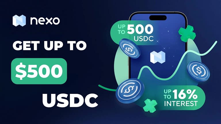 Get up to 500 USDC with Nexo, valid until December 31st, 2023